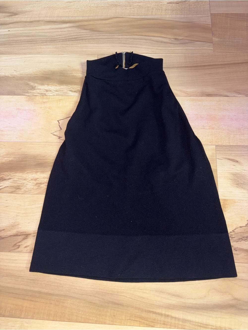 Sleeveless Black Halter Mini Dress